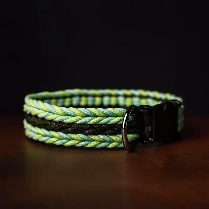 Collar de paracord que brilla en la oscuridad